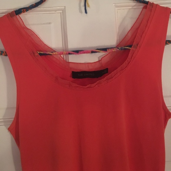 Orange tank with ruffle on top - Picture 2 of 2