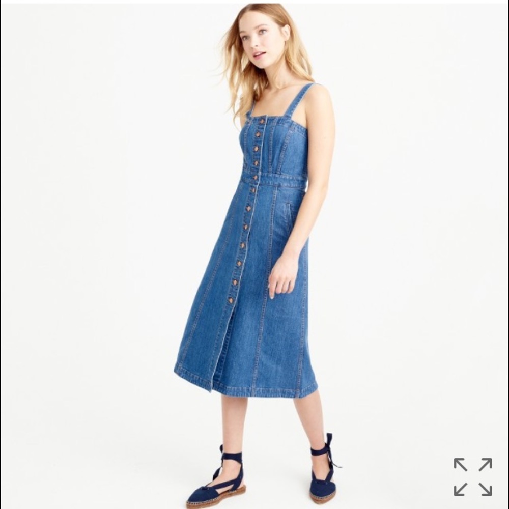 J.crew Button front dress in Denim