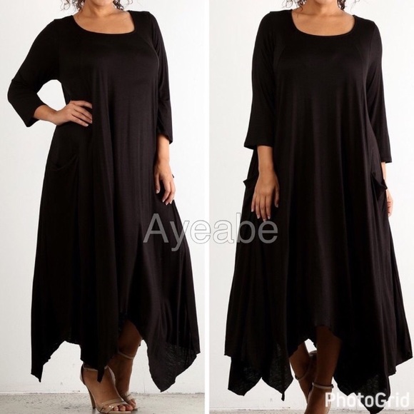 Plus size dress hi low asymmetric hem maxi Sold - Picture 2 of 2