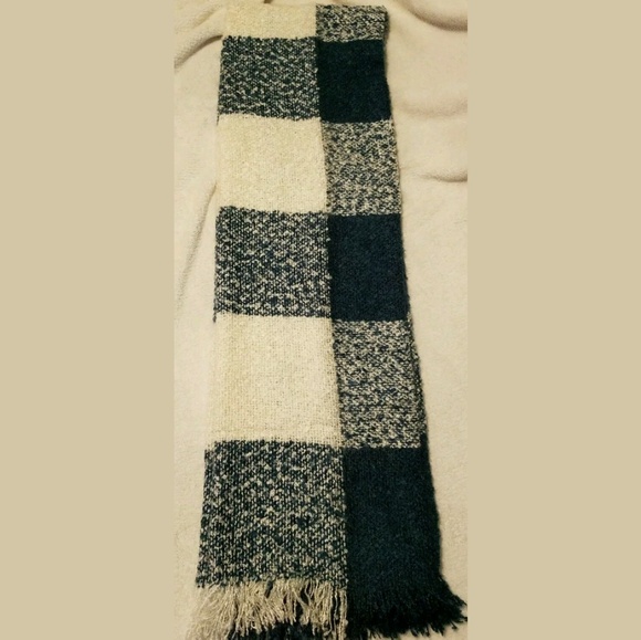 Free People oversized blue/green blanket scarf - Picture 2 of 4