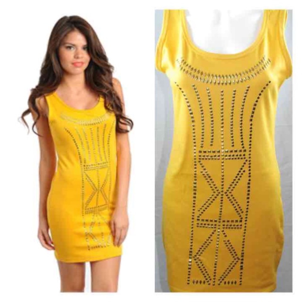 Stud Yellow Dress