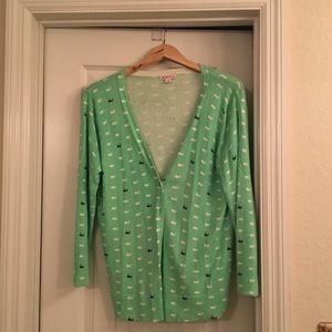 Whale print cardigan.