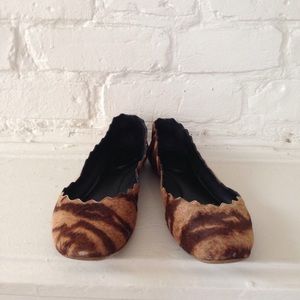 Chloe tiger print ballet slippers