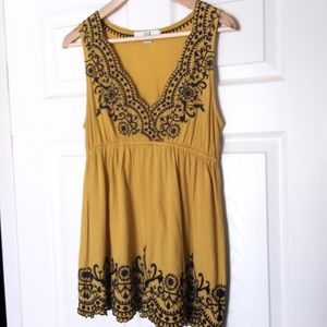 Embroidered & Scalloped Edged Top