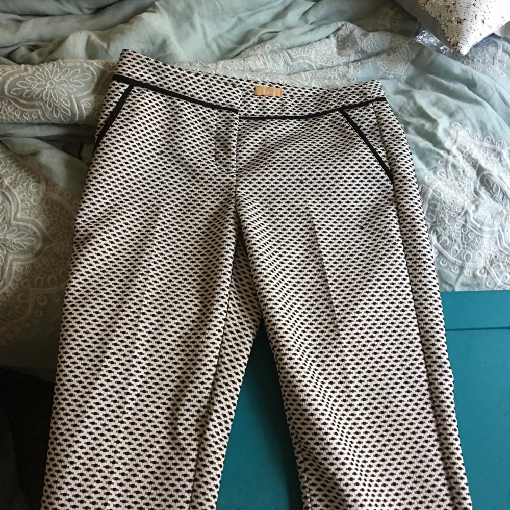 black and white pants