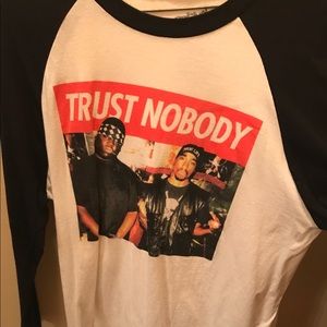 Trust nobody 3 quarter sleeve shirt