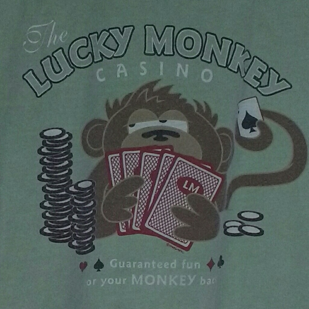 Lucky Monkey Casino stained tee