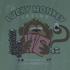 Lucky Monkey Casino stained tee