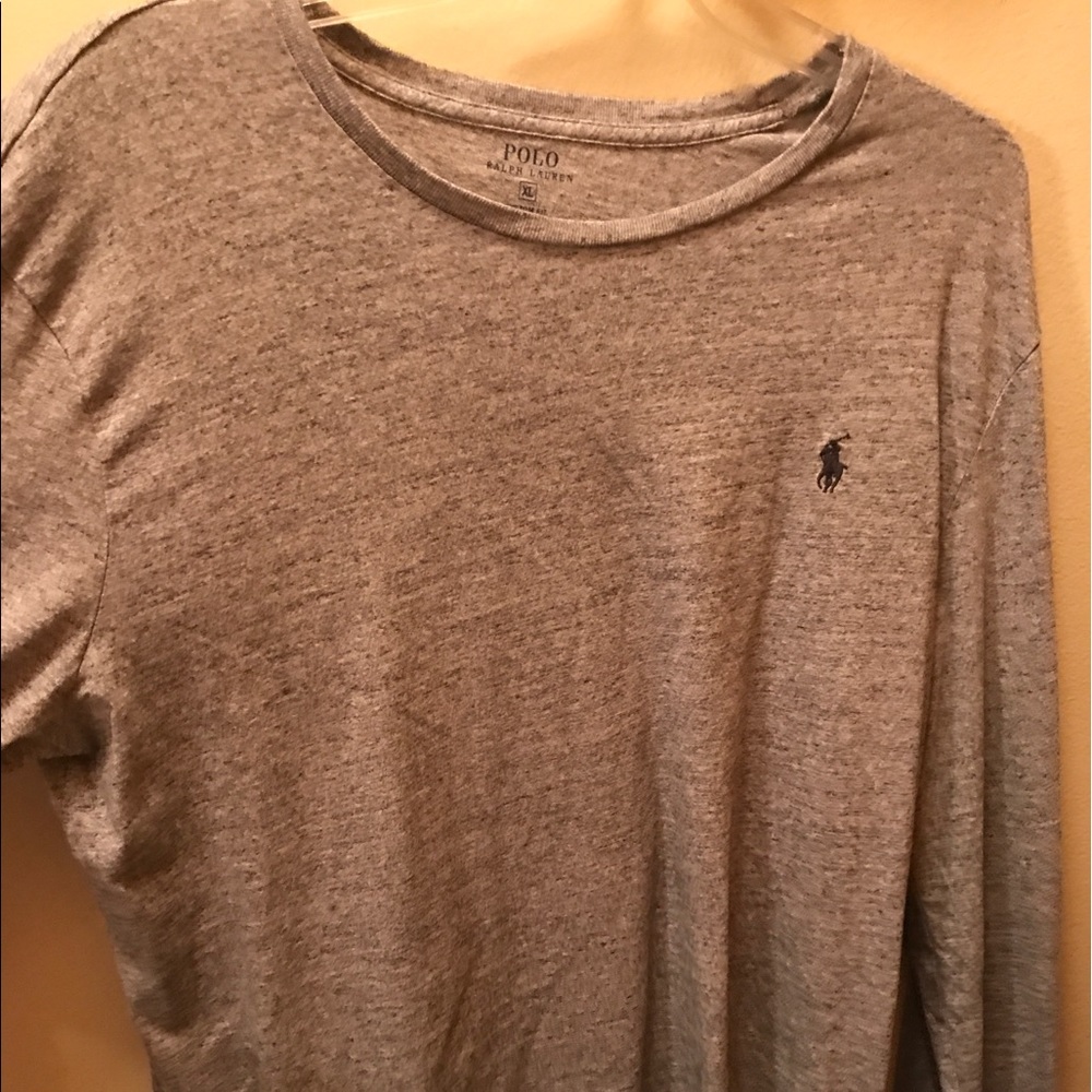 Gray long sleeve polo