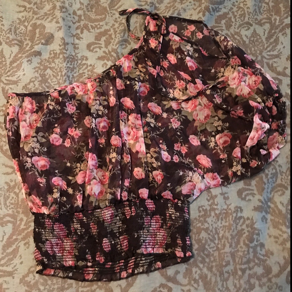 One shoulder cinched waist top
