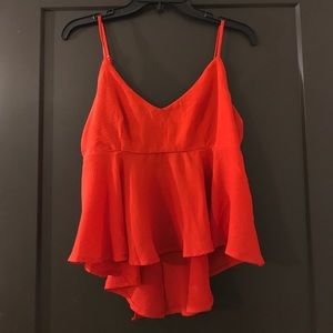 Red flowy crop top
