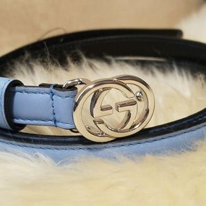 Gucci Skinny Leather Belt with Interlocking G