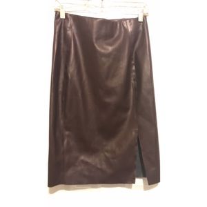 IMITATION LEATHER MAROON SKIRT-NEVER WORN