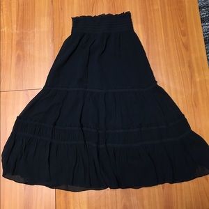 Silk boho maxi skirt