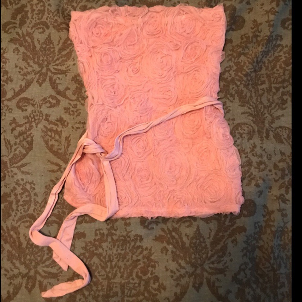 Pink rosette tube top