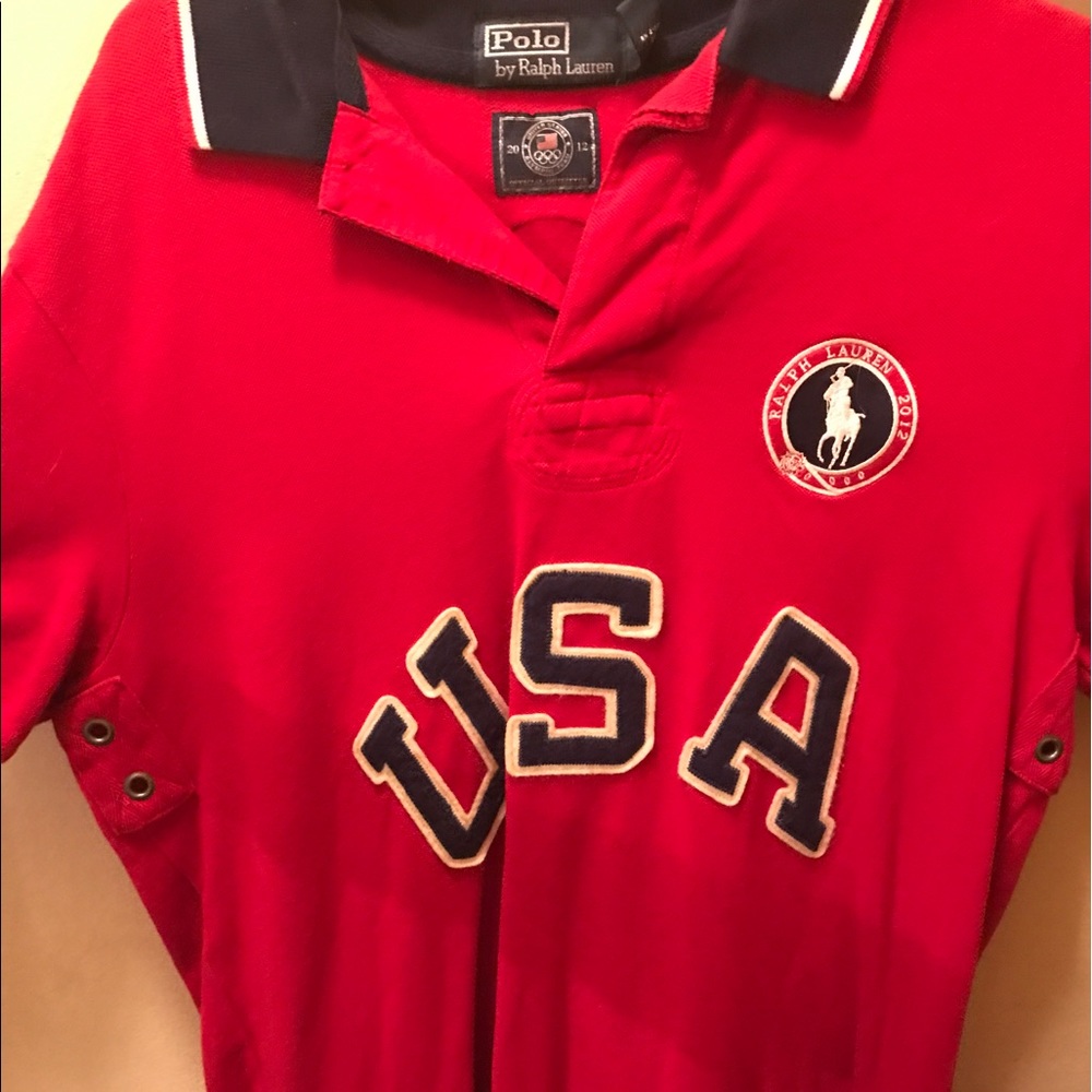 Red polo collard shirt