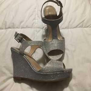 Rampage girls silver wedge