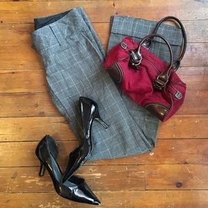 Gray houndstooth plaid dress pants