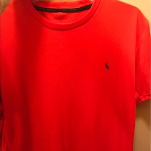 Orange performance polo tee