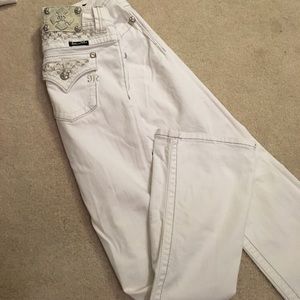 Boot cut Miss Me jeans.