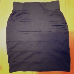 Black bodycon mini skirt