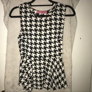 Black and White Peplum Blouse