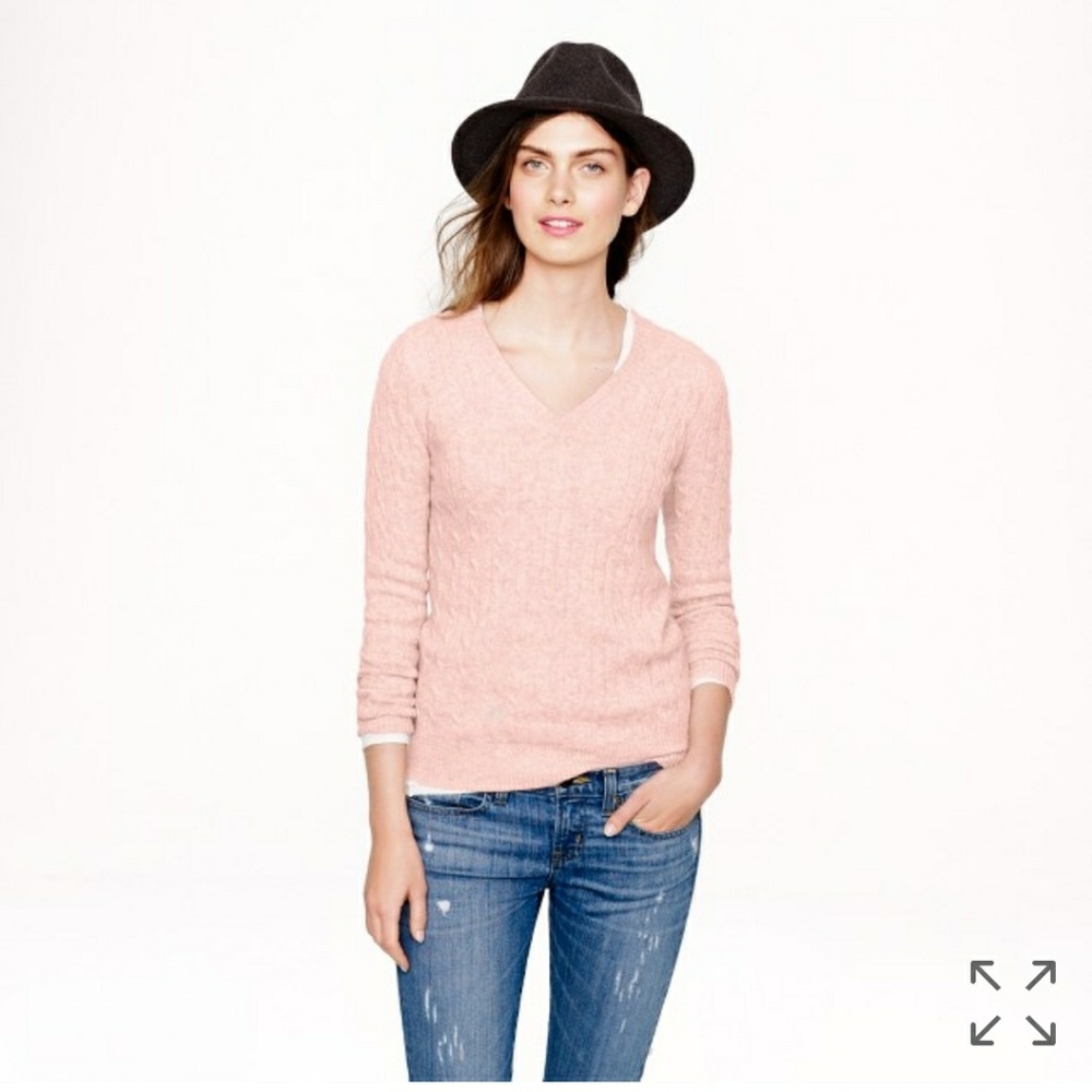 J.Crew Cambridge Cable V Neck Sweater