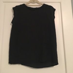 Black 100% silk blouse