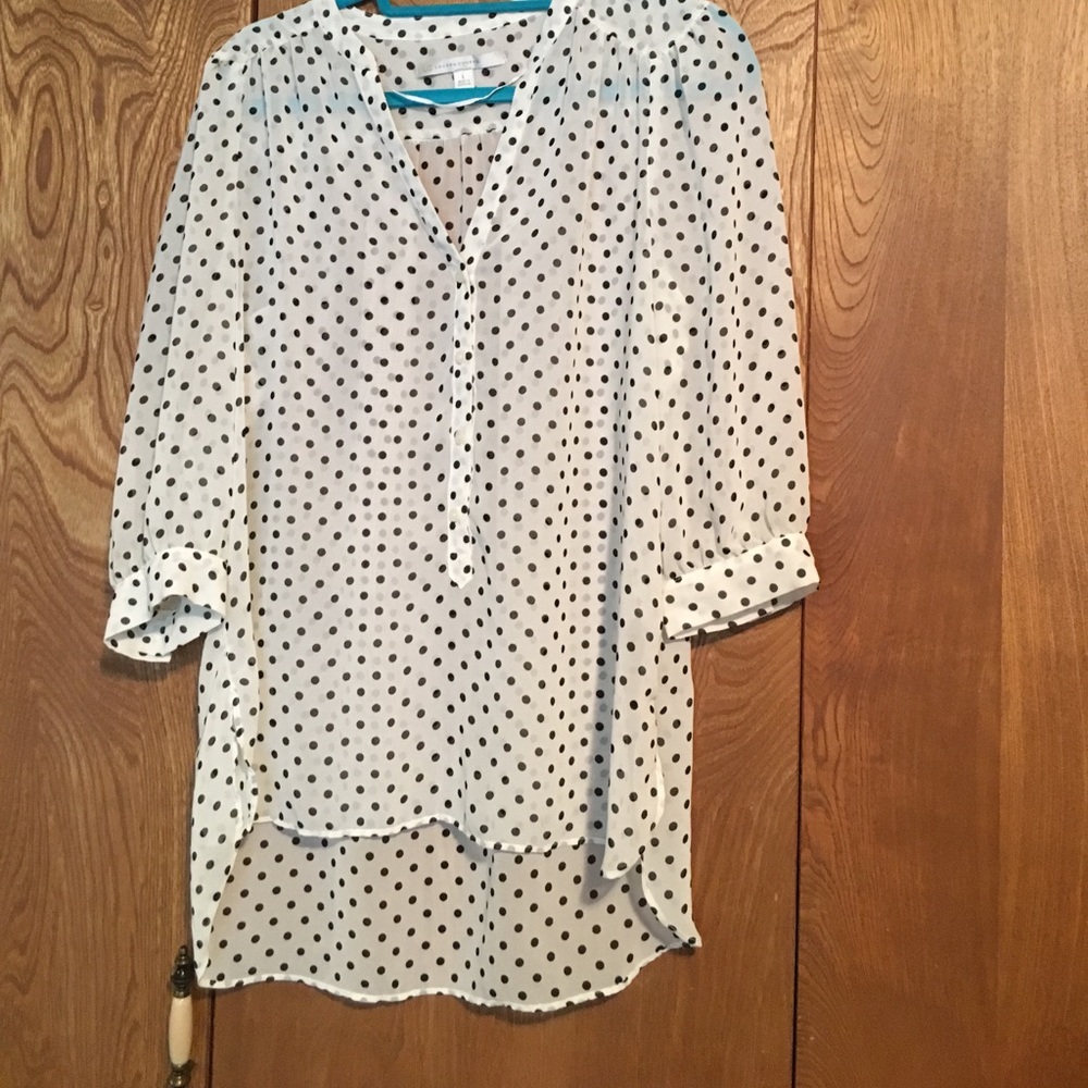 Cream with Black Polka Dot Blouse