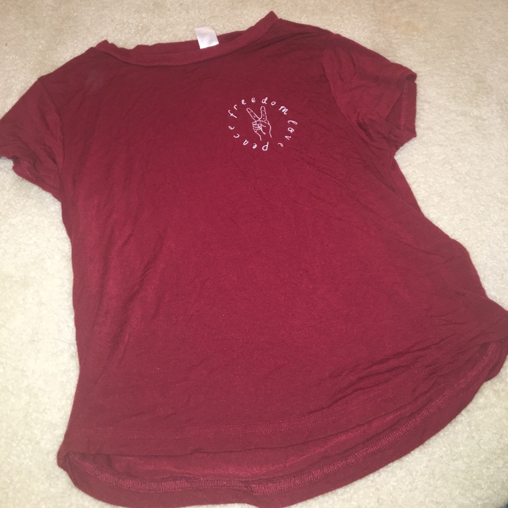"freedom peace love" red crop top