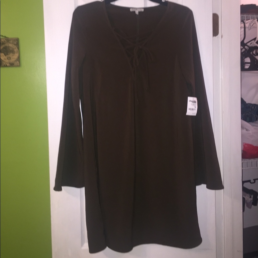 TAGS: Olive Green Lace-Up Dress