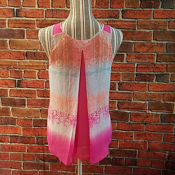 Candies variegated lace look sleeveless top - Picture 2 of 5