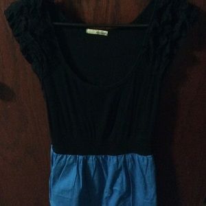 Blue and black dress