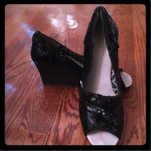 Black sequin toms wedges. Size 7.5
