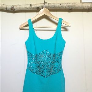 Turquoise Studded Dress • BEBE