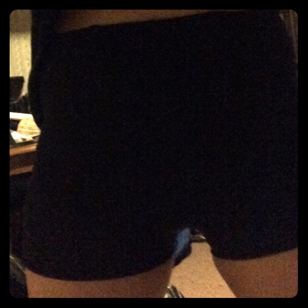 High waist black spandex shorts