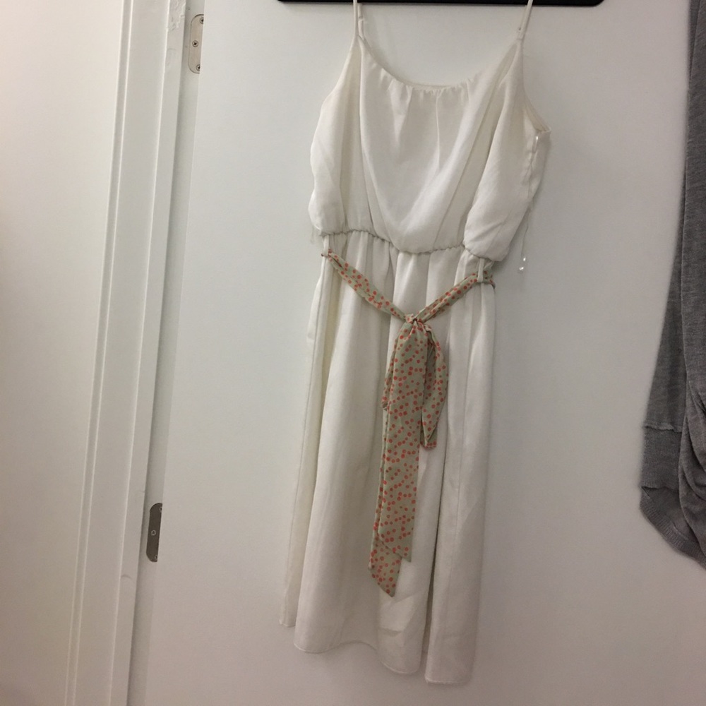 Miami White sundress with colored belt