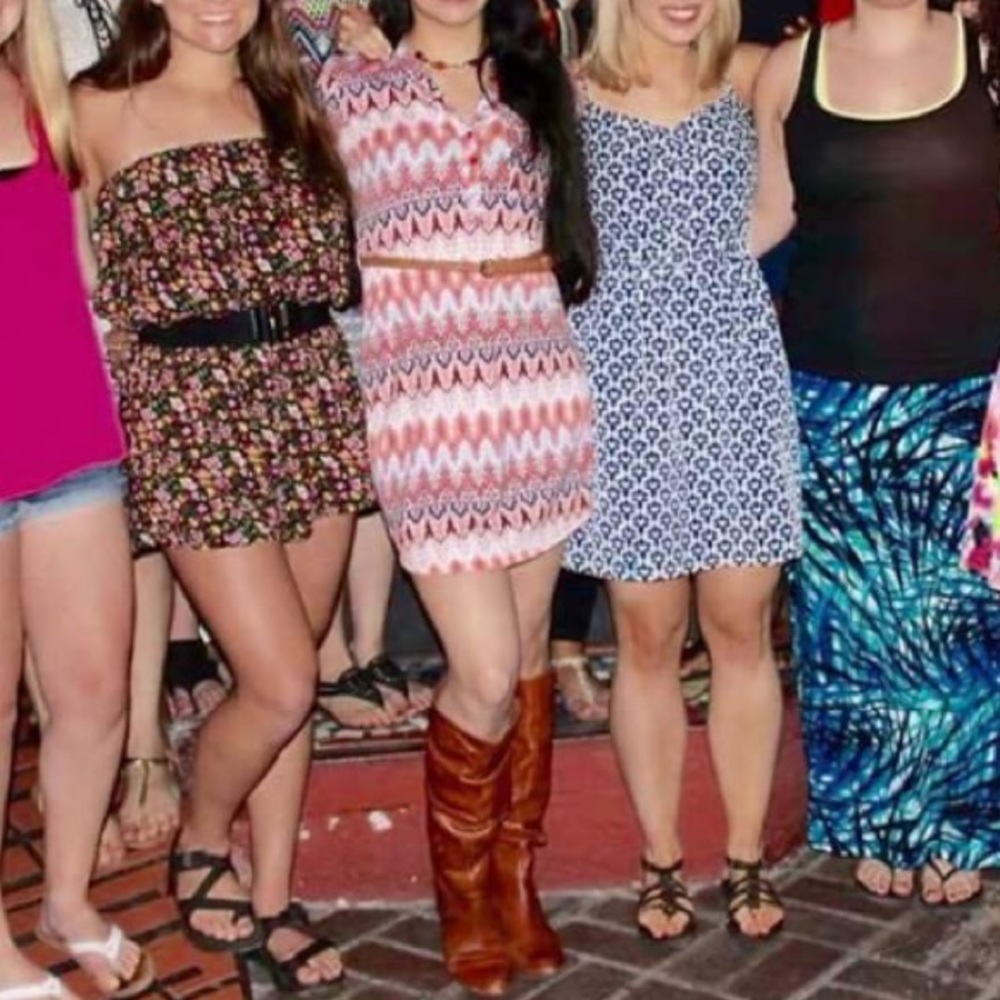 Long sleeve patterned dress