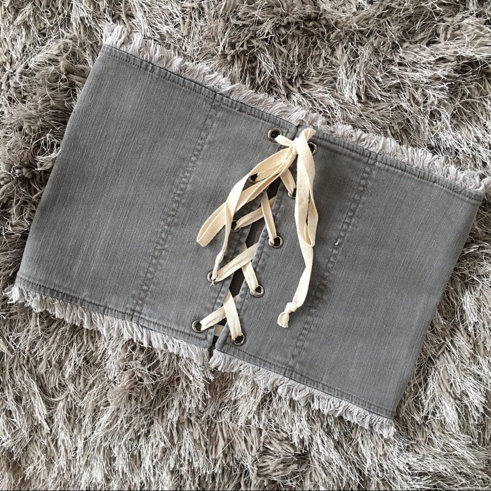 LAST 1 • Fashionable Gray Denim Corset Belt • - Picture 6 of 7