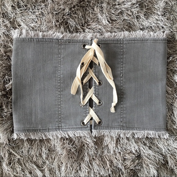 LAST 1 • Fashionable Gray Denim Corset Belt • - Picture 5 of 7