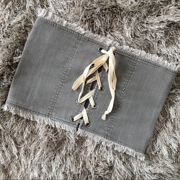 LAST 1 • Fashionable Gray Denim Corset Belt • - Picture 6 of 7