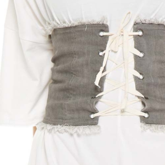 LAST 1 • Fashionable Gray Denim Corset Belt • - Picture 4 of 7