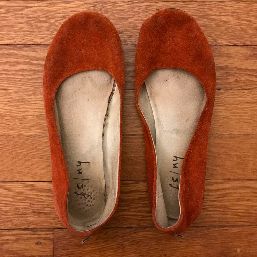 French Sole NY fs/ny orange suede flats
