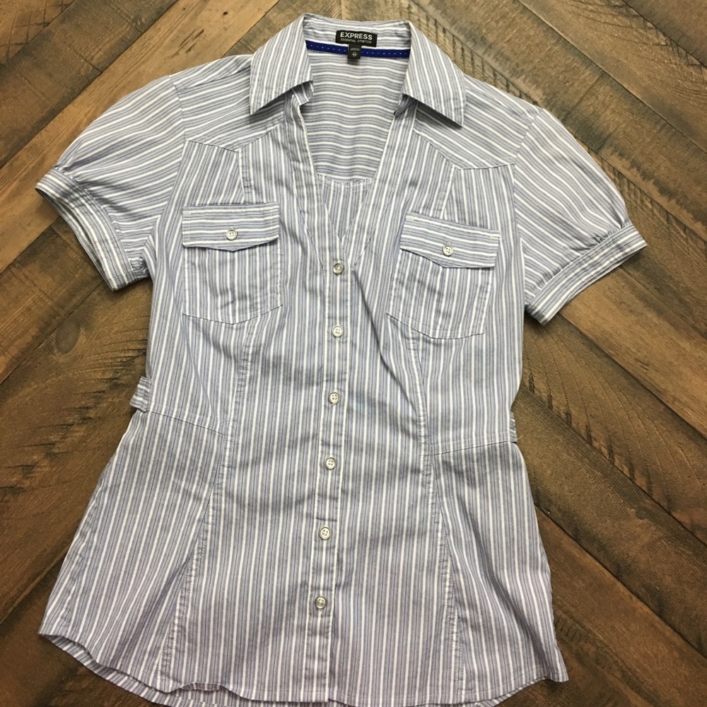 Express striped button down