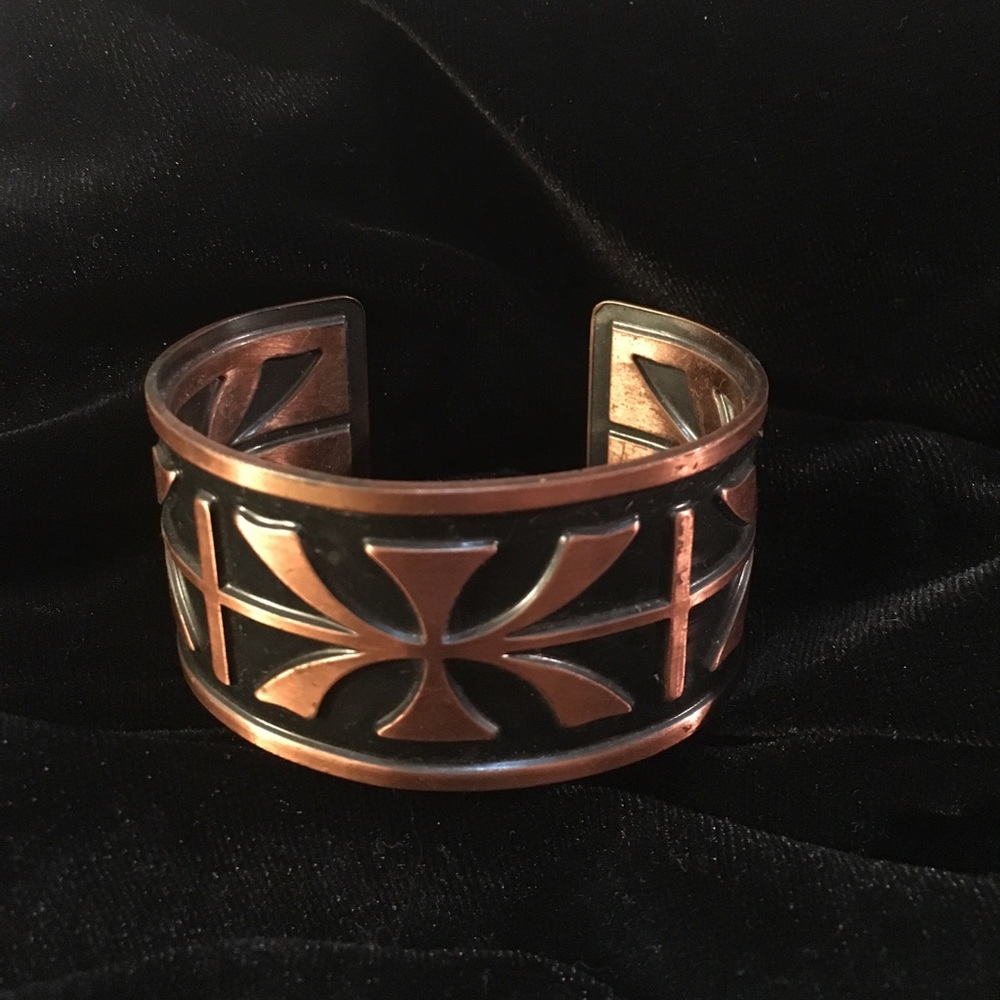 Bronze and Black Cuff Bracelet