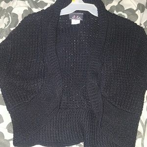 Black short cut cardigan