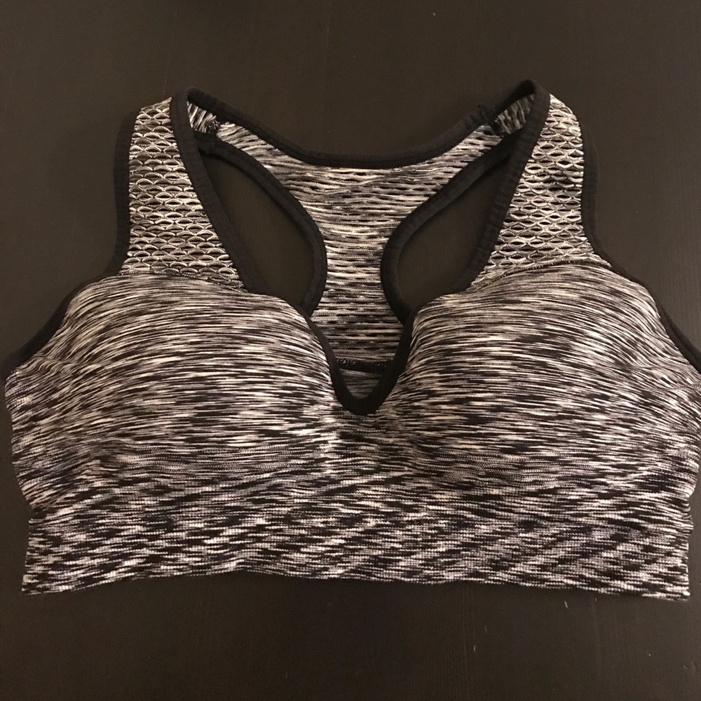 PINK gray padded sports bra