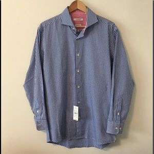 NWT Isaac Mizrahi Gingham Dress Shirt