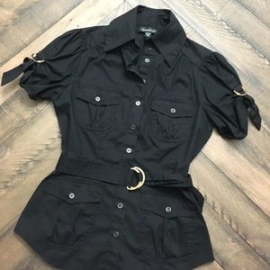 Bebe black button down