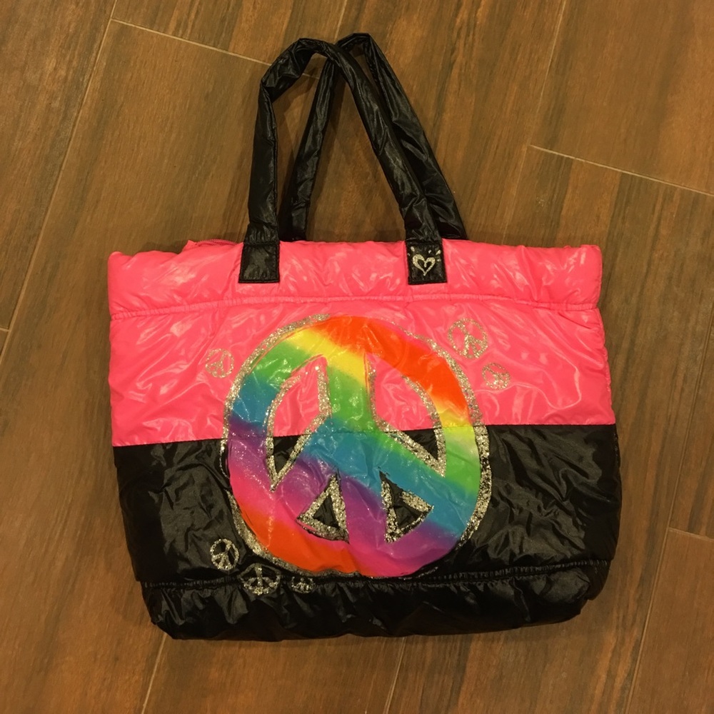 Justice puffy tote bag